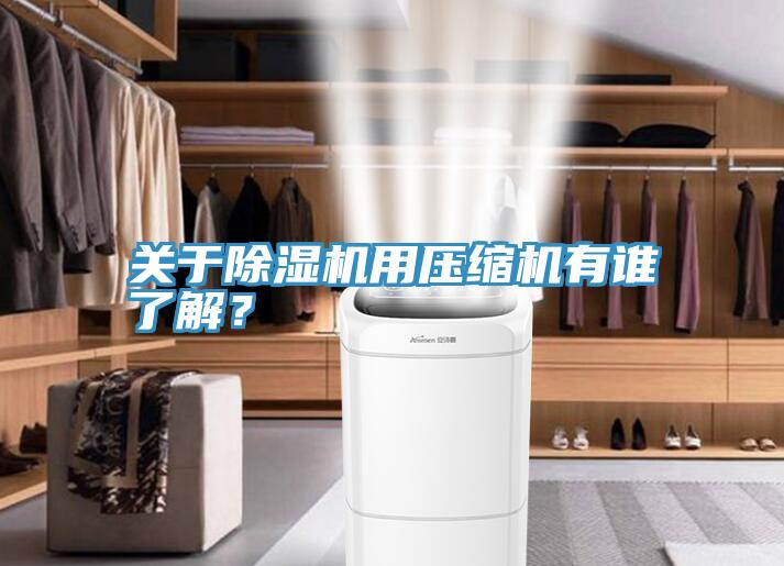 關于除濕機用壓縮機有誰了解？