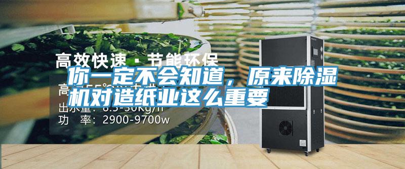 你一定不會知道，原來除濕機(jī)對造紙業(yè)這么重要