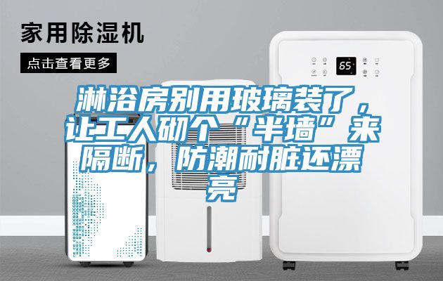 淋浴房別用玻璃裝了，讓工人砌個“半墻”來隔斷，防潮耐臟還漂亮